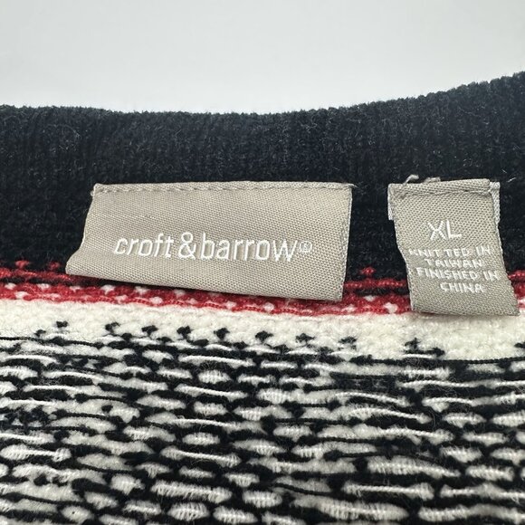 Croft and Barrow Christmas Holiday Sweater Snowflakes Size XL Vintage - Picture 5 of 11